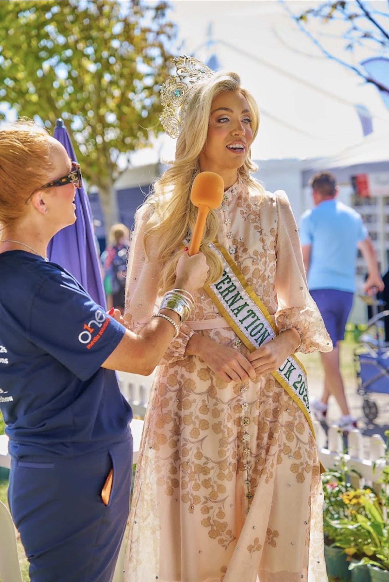 One Media Solutions interviewing a guest at Southport Flower Show