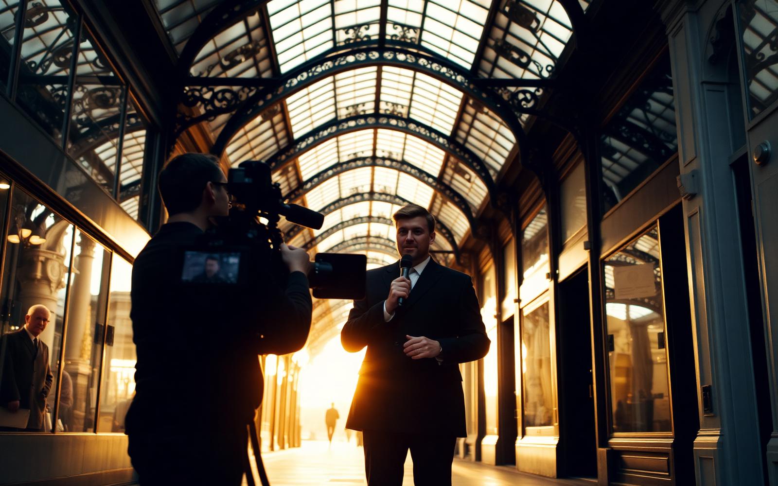 Filming a presenter-led feature on Lord Street, Southport